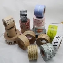 クラフト紙包装テープ新しい環境保護を印刷する注文のロゴ
