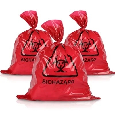 赤いLDPE/HDPEの医学のBiohazardの廃棄物処理袋